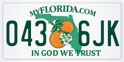 FL license plate 0436JK