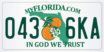 FL license plate 0436KA