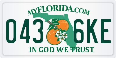 FL license plate 0436KE