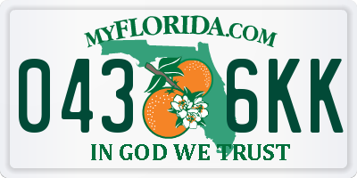 FL license plate 0436KK