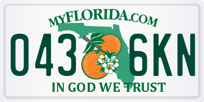 FL license plate 0436KN