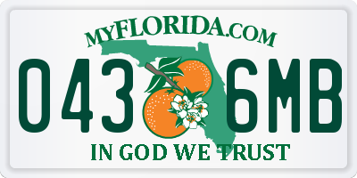 FL license plate 0436MB