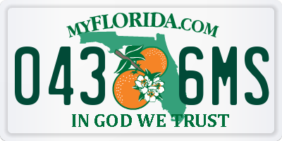 FL license plate 0436MS