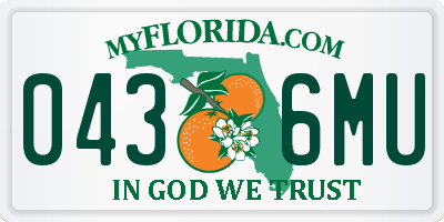 FL license plate 0436MU