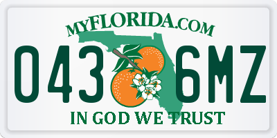 FL license plate 0436MZ