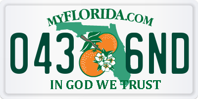 FL license plate 0436ND