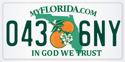 FL license plate 0436NY