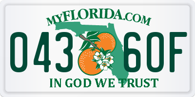FL license plate 0436OF