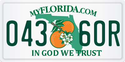 FL license plate 0436OR