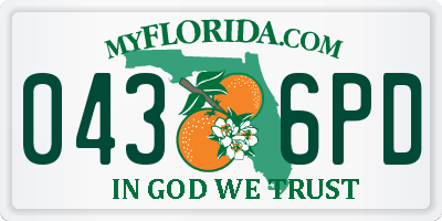 FL license plate 0436PD
