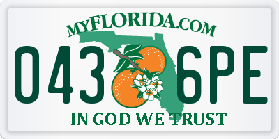 FL license plate 0436PE