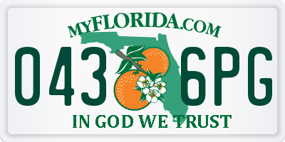 FL license plate 0436PG