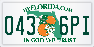 FL license plate 0436PI