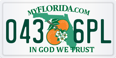 FL license plate 0436PL