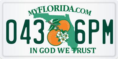 FL license plate 0436PM