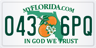 FL license plate 0436PQ