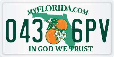 FL license plate 0436PV