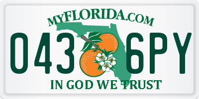 FL license plate 0436PY