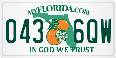 FL license plate 0436QW