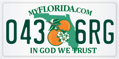 FL license plate 0436RG