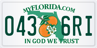 FL license plate 0436RI