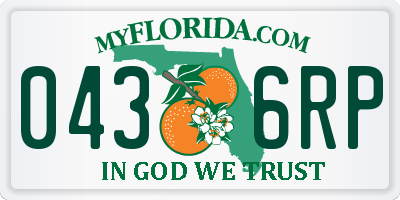 FL license plate 0436RP