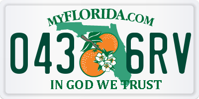 FL license plate 0436RV
