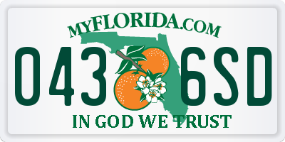 FL license plate 0436SD