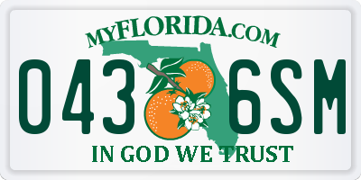 FL license plate 0436SM