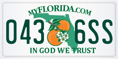 FL license plate 0436SS