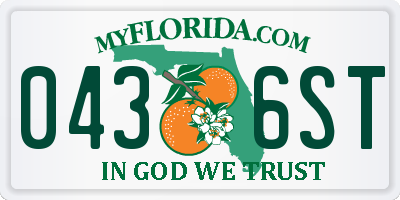 FL license plate 0436ST