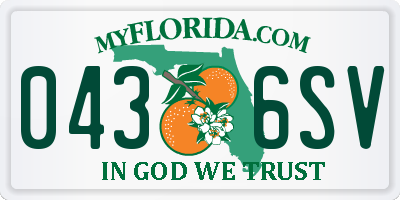 FL license plate 0436SV