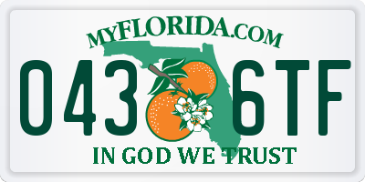 FL license plate 0436TF