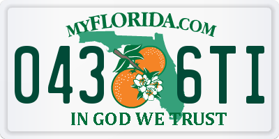 FL license plate 0436TI