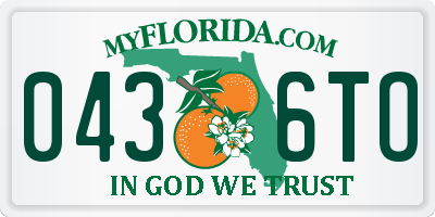 FL license plate 0436TO