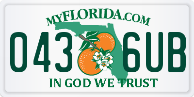 FL license plate 0436UB