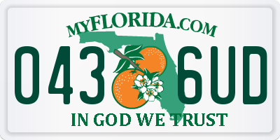 FL license plate 0436UD