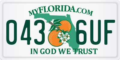FL license plate 0436UF