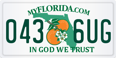 FL license plate 0436UG