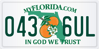 FL license plate 0436UL
