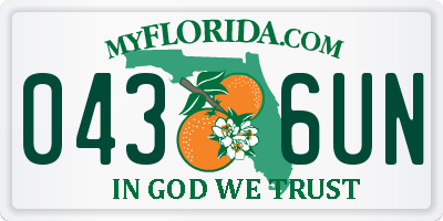 FL license plate 0436UN