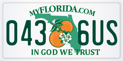 FL license plate 0436US