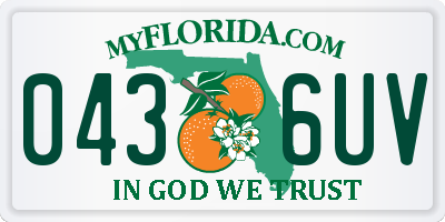 FL license plate 0436UV