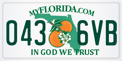 FL license plate 0436VB