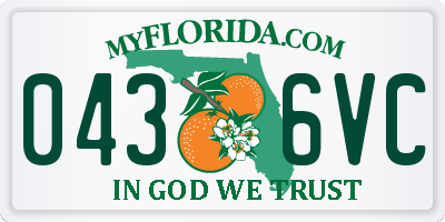 FL license plate 0436VC