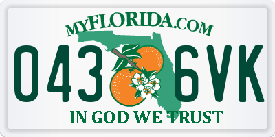 FL license plate 0436VK