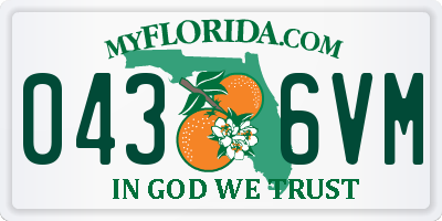FL license plate 0436VM