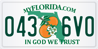 FL license plate 0436VO
