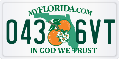 FL license plate 0436VT