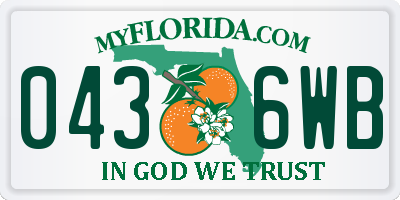FL license plate 0436WB